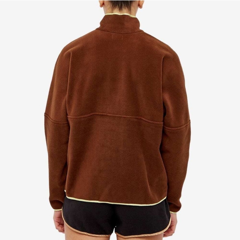 DONNI Polar Fleece Half Zip In Chocolate/Lime New with Tags! - Picture 2 of 8